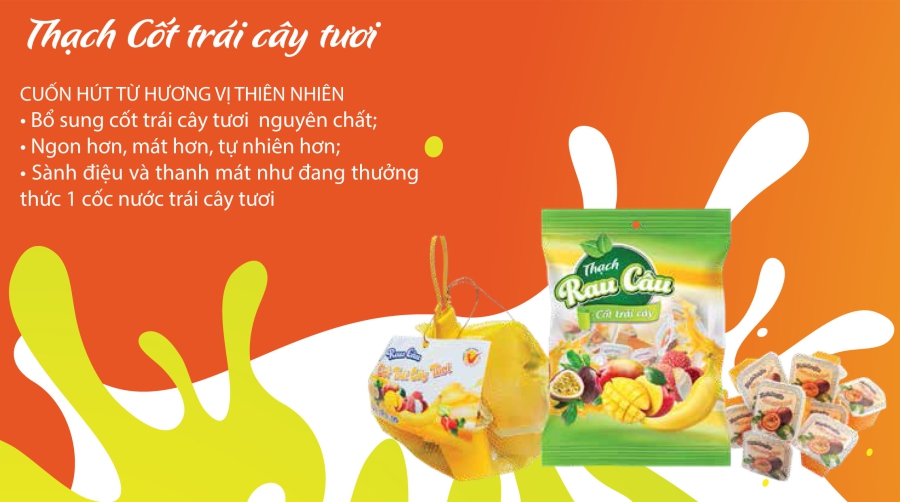 Thạch rau c&acirc;u cốt tr&aacute;i c&acirc;y tươi 225g